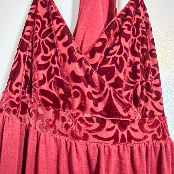 Hollister Cranberry Velour Design Fit & Flare Tank Top Size S - Picture 3 of 5